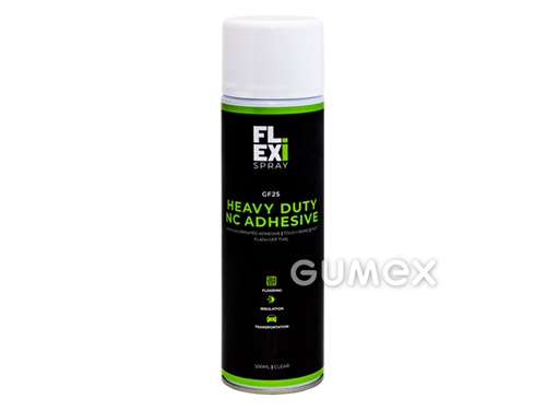 Kleber FLEXI GF25, Spray 500ml, für Stoffe, Teppiche, Bodenbeläge, Isolierungen, +70˚C, transparent, 